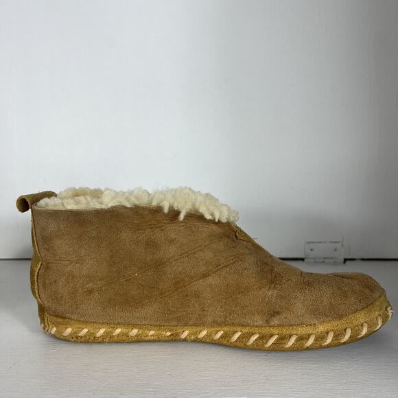 LL Bean Slipper Boots Shoes Women 8M Brown Suede Shearling Wicked Good - Picture 7 of 16